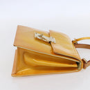 LOUIS VUITTON Monogram Vernis Spring Street Bag Lime Yellow M91068 Auth gh1336-4