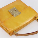 LOUIS VUITTON Monogram Vernis Spring Street Bag Lime Yellow M91068 Auth gh1336-6