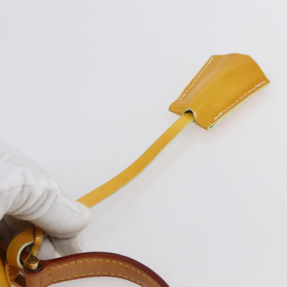 LOUIS VUITTON Monogram Vernis Spring Street Bag Lime Yellow M91068 Auth gh1336