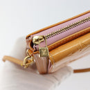 LOUIS VUITTON Monogram Vernis Motto Pouch Marshmallow Pink M91312 LV Auth gh1342-18