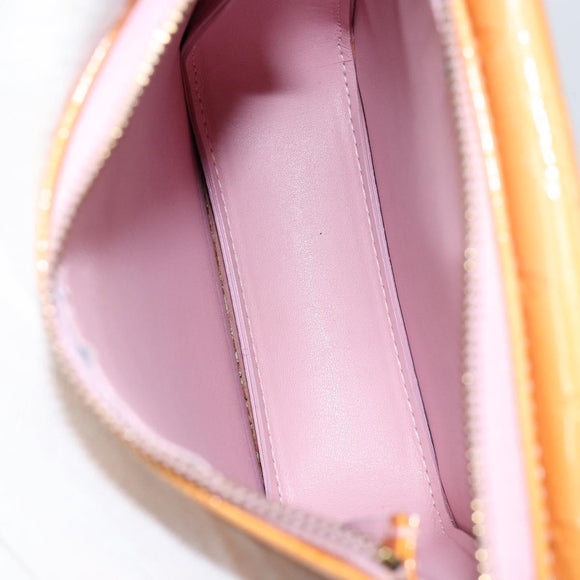 LOUIS VUITTON Monogram Vernis Motto Pouch Marshmallow Pink M91312 LV Auth gh1342