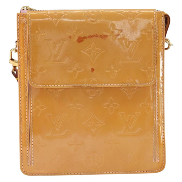 LOUIS VUITTON Monogram Vernis Motto Pouch Marshmallow Pink M91312 LV Auth gh1342