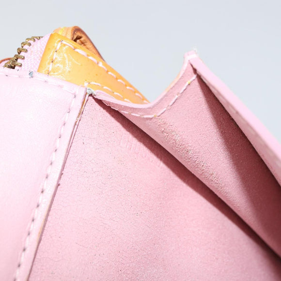 LOUIS VUITTON Monogram Vernis Motto Pouch Marshmallow Pink M91312 LV Auth gh1342