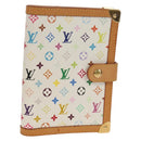 LOUIS VUITTON Multicolor Agenda PM Day Planner Cover White R21074 Auth gh1347V-1