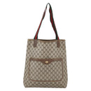 GUCCI GG Supreme Web Sherry Line Tote Bag PVC Beige Gold 39 02 003 Auth gh1349-13