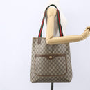 GUCCI GG Supreme Web Sherry Line Tote Bag PVC Beige Gold 39 02 003 Auth gh1349-21