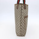 GUCCI GG Supreme Web Sherry Line Tote Bag PVC Beige Gold 39 02 003 Auth gh1349-3