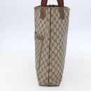 GUCCI GG Supreme Web Sherry Line Tote Bag PVC Beige Gold 39 02 003 Auth gh1349-4