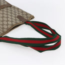 GUCCI GG Supreme Web Sherry Line Tote Bag PVC Beige Gold 39 02 003 Auth gh1349-7