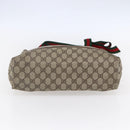 GUCCI GG Supreme Web Sherry Line Tote Bag PVC Beige Gold 39 02 003 Auth gh1349-5