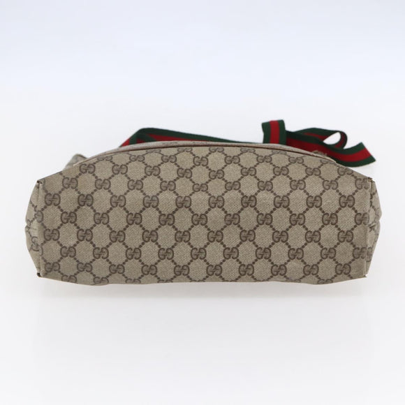 GUCCI GG Supreme Web Sherry Line Tote Bag PVC Beige Gold 39 02 003 Auth gh1349