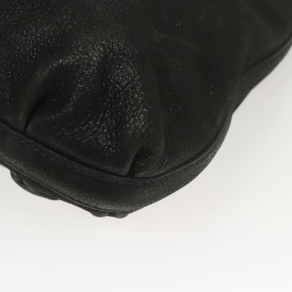 FENDI Tote Bag Leather Black Gold Auth gh135