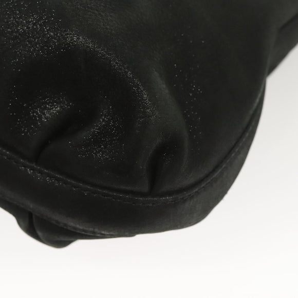 FENDI Tote Bag Leather Black Gold Auth gh135