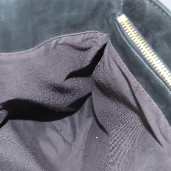 FENDI Tote Bag Leather Black Gold Auth gh135