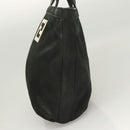 FENDI Tote Bag Leather Black Gold Auth gh135-4