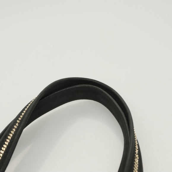 FENDI Tote Bag Leather Black Gold Auth gh135