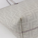 FENDI Zucca Canvas Tote Bag White Gold Auth gh1350-9
