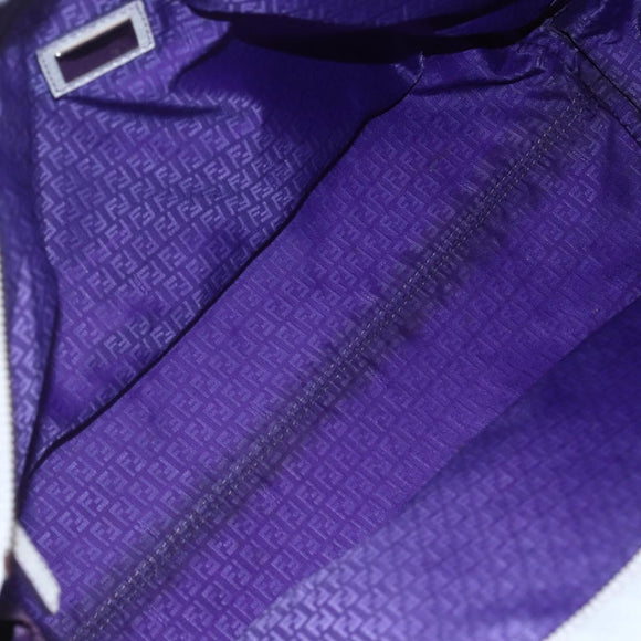 FENDI Zucca Canvas Tote Bag White Gold Auth gh1350