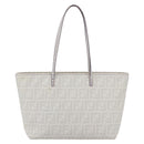 FENDI Zucca Canvas Tote Bag White Gold Auth gh1350-13