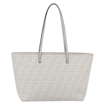 FENDI Zucca Canvas Tote Bag White Gold Auth gh1350 - 0