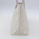 FENDI Zucca Canvas Tote Bag White Gold Auth gh1350-4