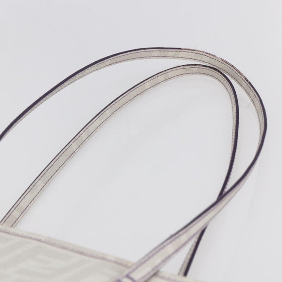 FENDI Zucca Canvas Tote Bag White Gold Auth gh1350