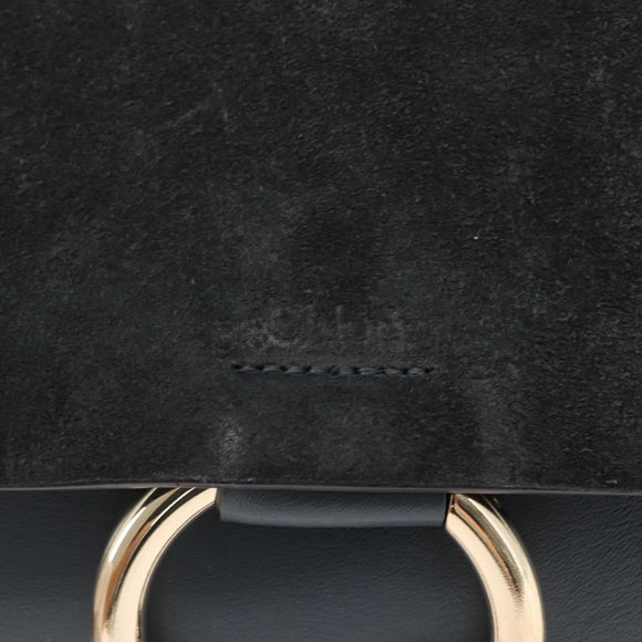 Chloe Fay Shoulder Bag Suede Leather Green Gold Auth gh1351