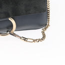 Chloe Fay Shoulder Bag Suede Leather Green Gold Auth gh1351-18