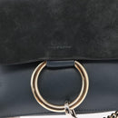 Chloe Fay Shoulder Bag Suede Leather Green Gold Auth gh1351-19