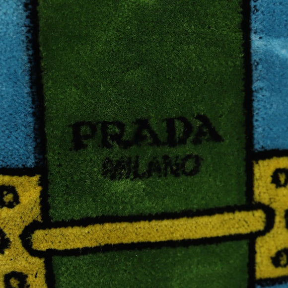 PRADA Kaye Shoulder Bag Velor Blue Gold Auth gh1354M