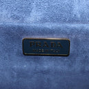 PRADA Kaye Shoulder Bag Velor Blue Gold Auth gh1354M-20