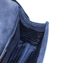 PRADA Kaye Shoulder Bag Velor Blue Gold Auth gh1354M-21