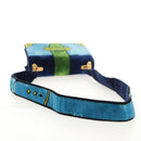 PRADA Kaye Shoulder Bag Velor Blue Gold Auth gh1354M-7