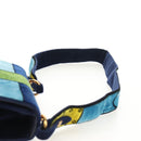 PRADA Kaye Shoulder Bag Velor Blue Gold Auth gh1354M-14