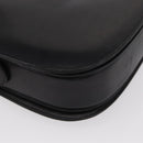 CELINE Horse Carriage Shoulder Bag Leather Black Gold Auth gh1357-15