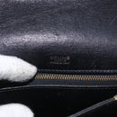 CELINE Horse Carriage Shoulder Bag Leather Black Gold Auth gh1357-18