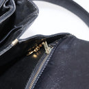 CELINE Horse Carriage Shoulder Bag Leather Black Gold Auth gh1357-22