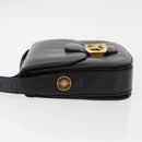 CELINE Horse Carriage Shoulder Bag Leather Black Gold Auth gh1357-4