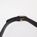 CELINE Horse Carriage Shoulder Bag Leather Black Gold Auth gh1357-8