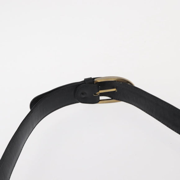 CELINE Horse Carriage Shoulder Bag Leather Black Gold Auth gh1357