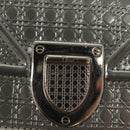Christian Dior Chain Diomara Shoulder Bag Enamel Silver Auth gh136-14