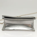 Christian Dior Chain Diomara Shoulder Bag Enamel Silver Auth gh136-9