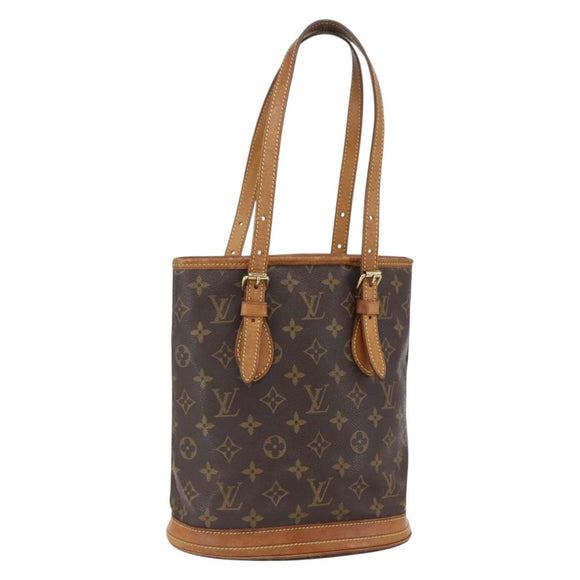 LOUIS VUITTON Monogram Bucket PM Shoulder Bag M42238 LV Auth gh1364