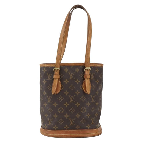 LOUIS VUITTON Monogram Bucket PM Shoulder Bag M42238 LV Auth gh1364