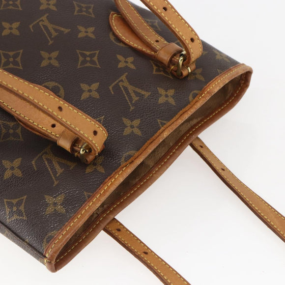 LOUIS VUITTON Monogram Bucket PM Shoulder Bag M42238 LV Auth gh1364
