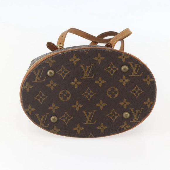 LOUIS VUITTON Monogram Bucket PM Shoulder Bag M42238 LV Auth gh1364