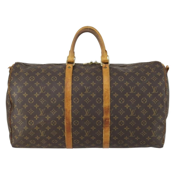 LOUIS VUITTON Monogram Keepall Bandouliere 55 Boston Bag M41414 LV Auth gh1365