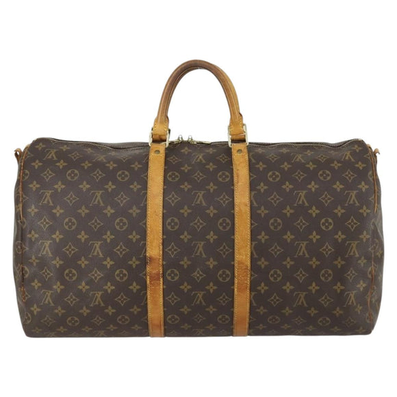 LOUIS VUITTON Monogram Keepall Bandouliere 55 Boston Bag M41414 LV Auth gh1365