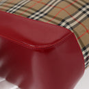 BURBERRY Nova Check Tote Bag Canvas Leather Beige Red gold Auth gh1367-16