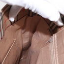 BURBERRY Nova Check Tote Bag Canvas Leather Beige Red gold Auth gh1367-19